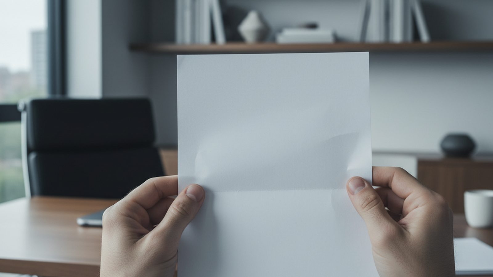 A close-up shot of a person's hands holding an official-looking letter that has been opened, with a concerned expression on their face blurred in the background.