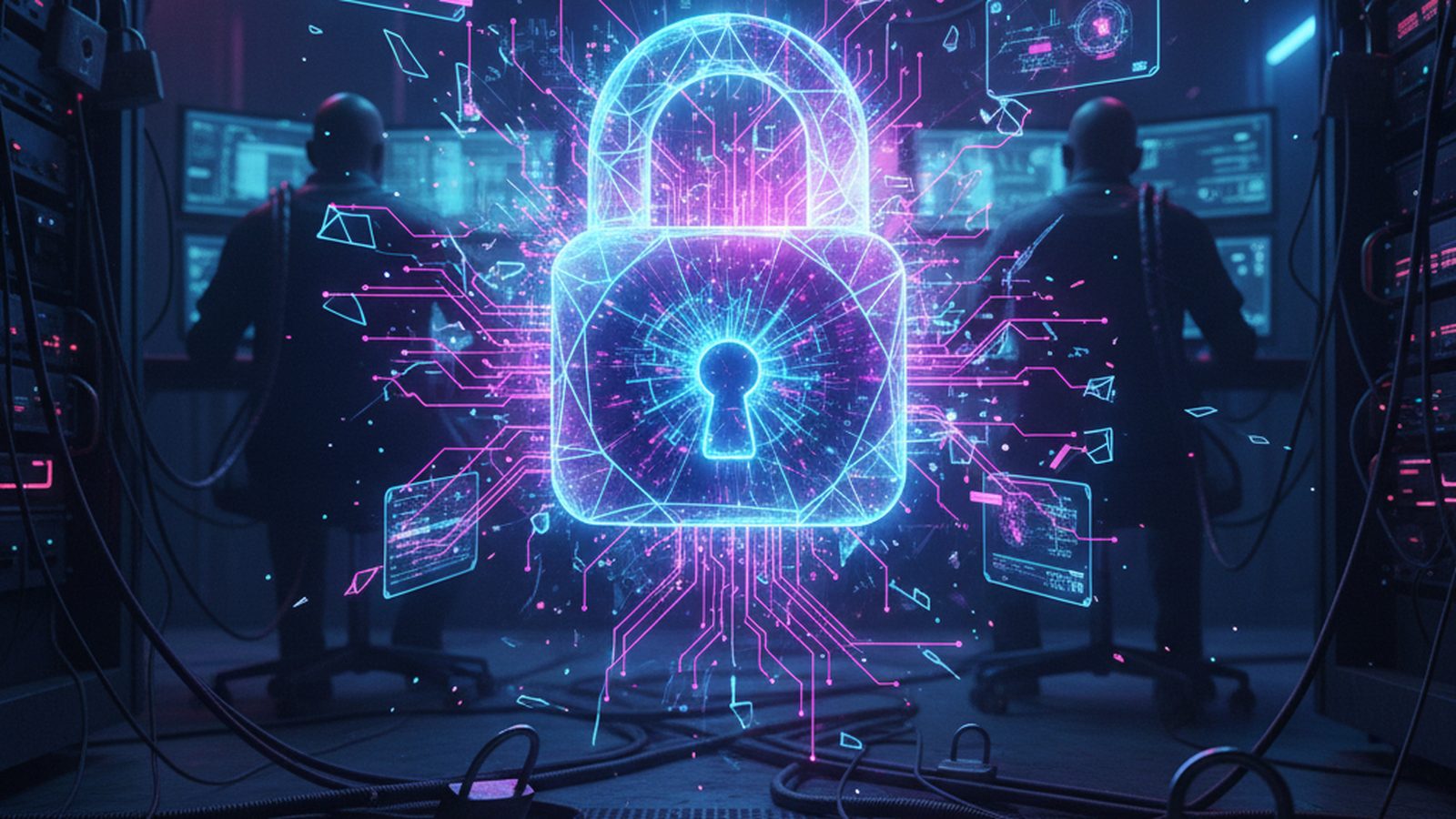 Digital '0' with AI aura, shattering helpdesk interface fragments, symbolizing AI agent exploiting zero-days.